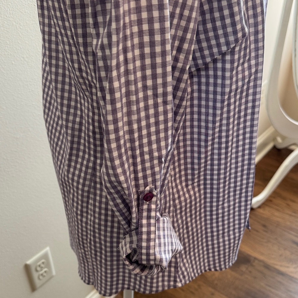 Antigua Purple Checkered Women's Top - Picture 2 of 4